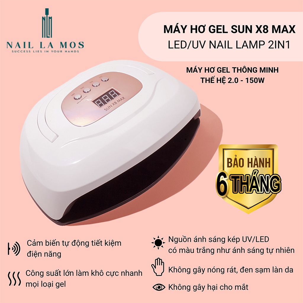 Máy hơ gel Sun X8 Max 150W 57 bóng - hàng chính hãng bảo hành 6 tháng