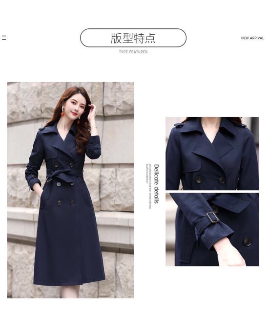 Áo Khoác Mangto nữ dáng dài phong cách hàn quốc, thời trang thu đông Quảng Châu