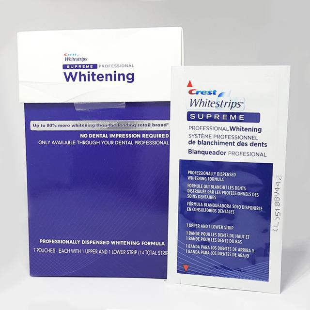 Miếng dán trắng răng crest whitestrips supreme, Làm trắng răng