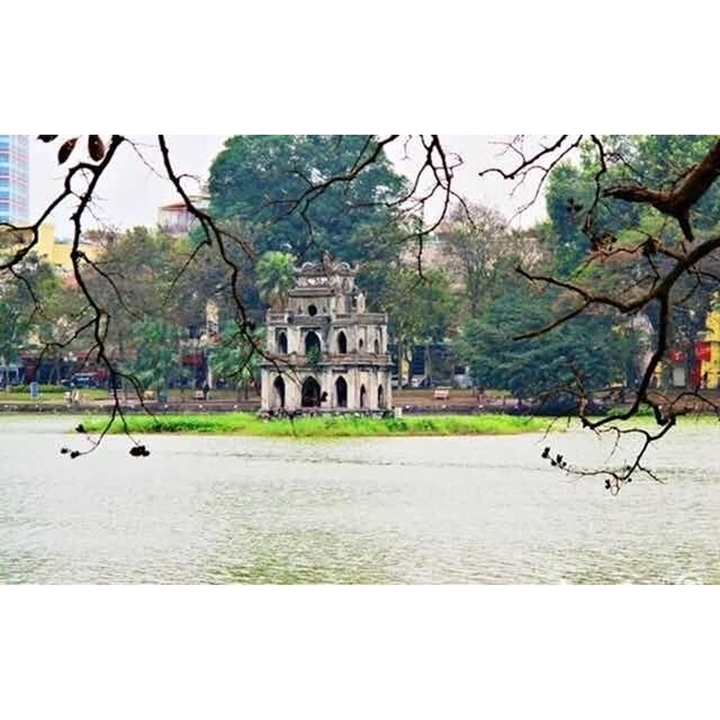 Tranh gắn đá toàn bộ- Tranh danh lam thắng cảnh- Hồ Gươm