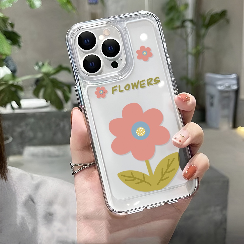 Ốp Điện Thoại Tpu Dẻo Trong Suốt In Hình Hoa Đơn Giản Cho iphone 14 Promax 14Plus 13 11 12 7Plus X XR