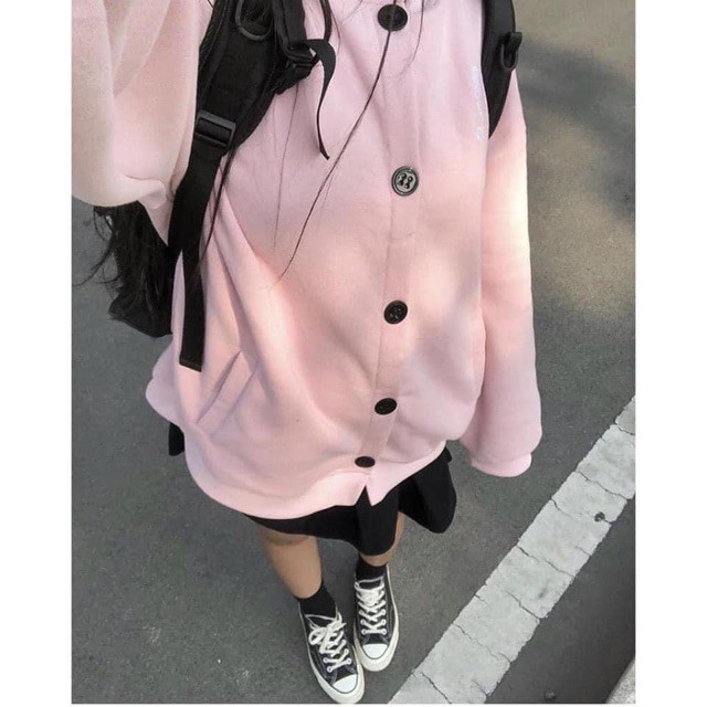 Áo Bomber Nỉ In Hình Tim, Áo Form Unisex Tay Bồng