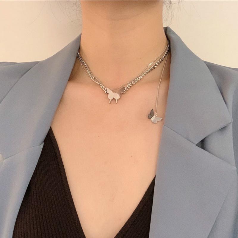 BUTTERFLY vòng cổ Hợp Kim Mặt Hình Bướm Xinh Xắn Cho Nữ