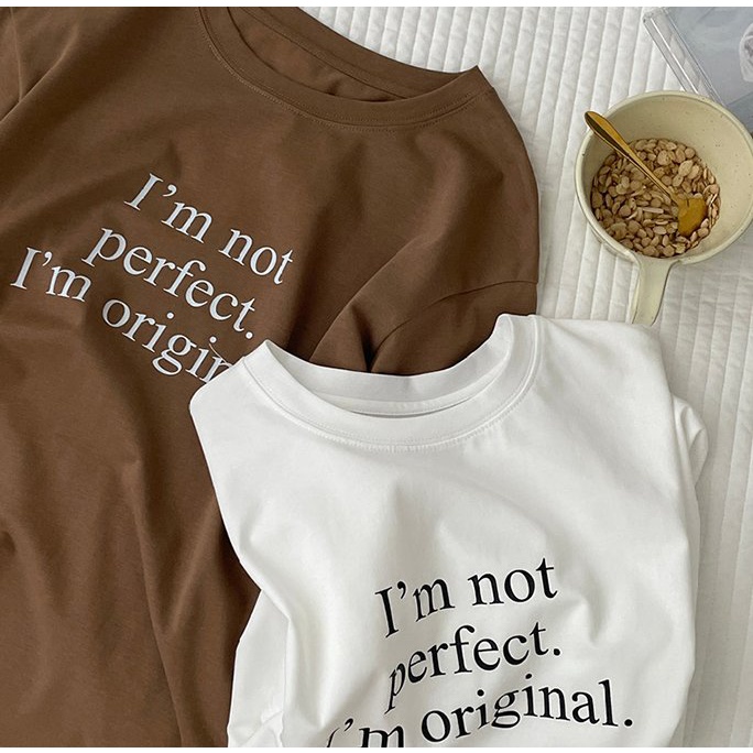 Áo Thun Im Not Perfect 3158 PEONYB Unisex [FREESHIP] Phông form rộng tay lỡ in chữ vintage, hssv đẹp cá tính Ulzzang