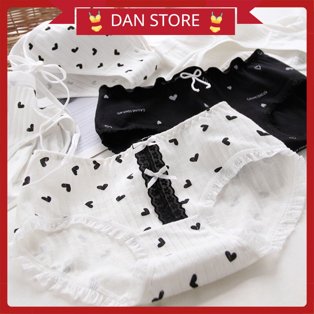 Quần Lót Nữ - Quần Lót Nữ Cotton họa tiết trái tim thiết kế sexy thoáng mát DAN STORE MÃ A289