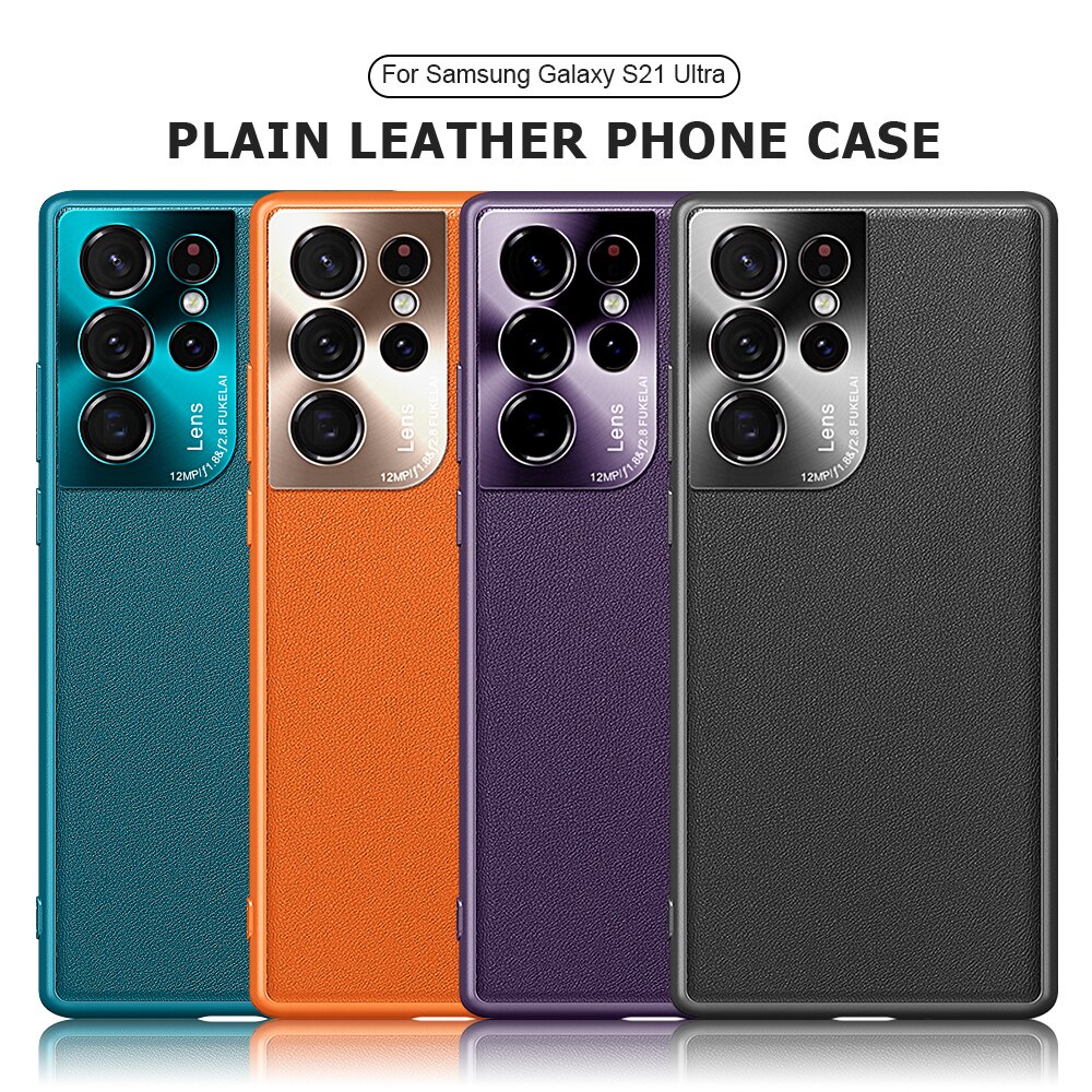 Ốp Điện Thoại Da Bảo Vệ Camera Cho Samsung Galaxy S22 S21 Ultra S22 Plus S20 FE 4G 5G Samsung S 22 21