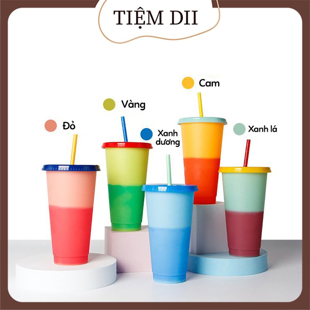 [Hàng Sẵn] Cốc Uống Nước Đổi Màu Theo Nhiệt Độ Hot Trend Douyin Cốc 600ml Đựng Nóng Lạnh Thoải Mái