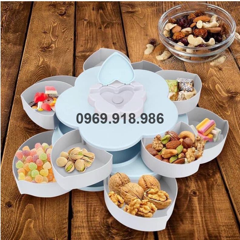 🎈 Hộp Đựng Bánh Kẹo Mứt Tết Xoay Tròn Nở Hoa 5 Cánh 2 Tầng Đẹp Cao Cấp Giá Gốc Sỉ Rẻ 💙 Tổng Kho Gia Dụng Sài Gòn 💙