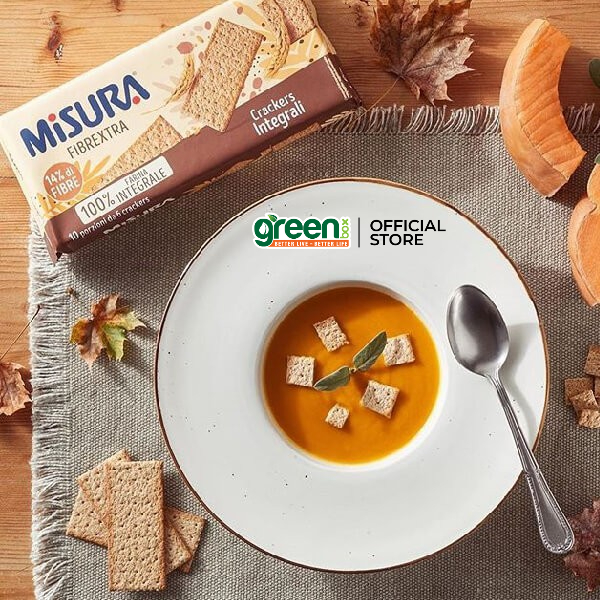 Bánh cracker lúa mì ăn kiêng giảm cân vị lạt Misura Ý 385g dùng dầu hướng dương