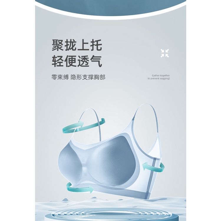 Áo Ngực Thể Thao Vải Lụa Lạnh Mỏng Không Gọng Thép Không Đường May Thời Trang Mùa Hè Cho Bạn Gái