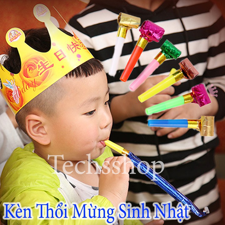 Kèn thổi mừng sinh nhật - phụ kiện trang trí - happy birthday - combo 3 cái