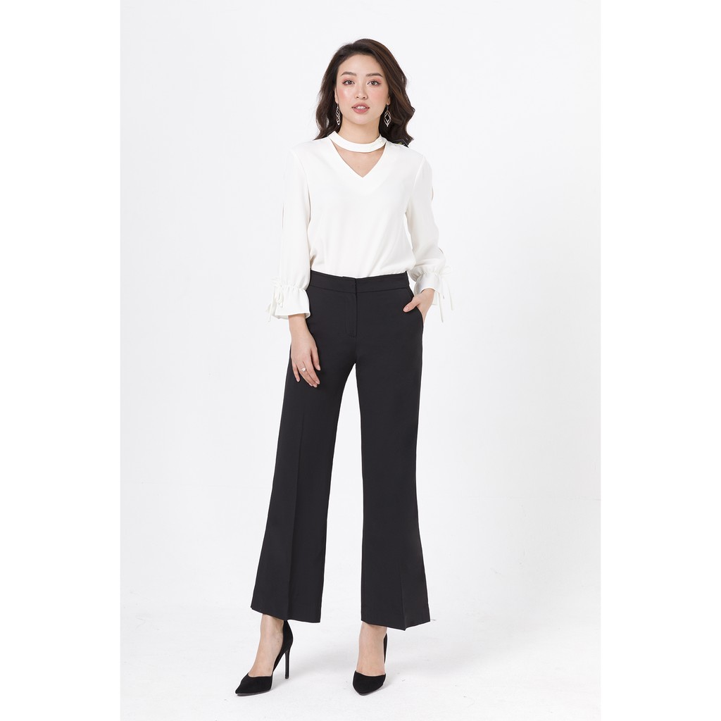 Quần ống rộng LAMER N64W19Q001 (Đen/Xanh dương)