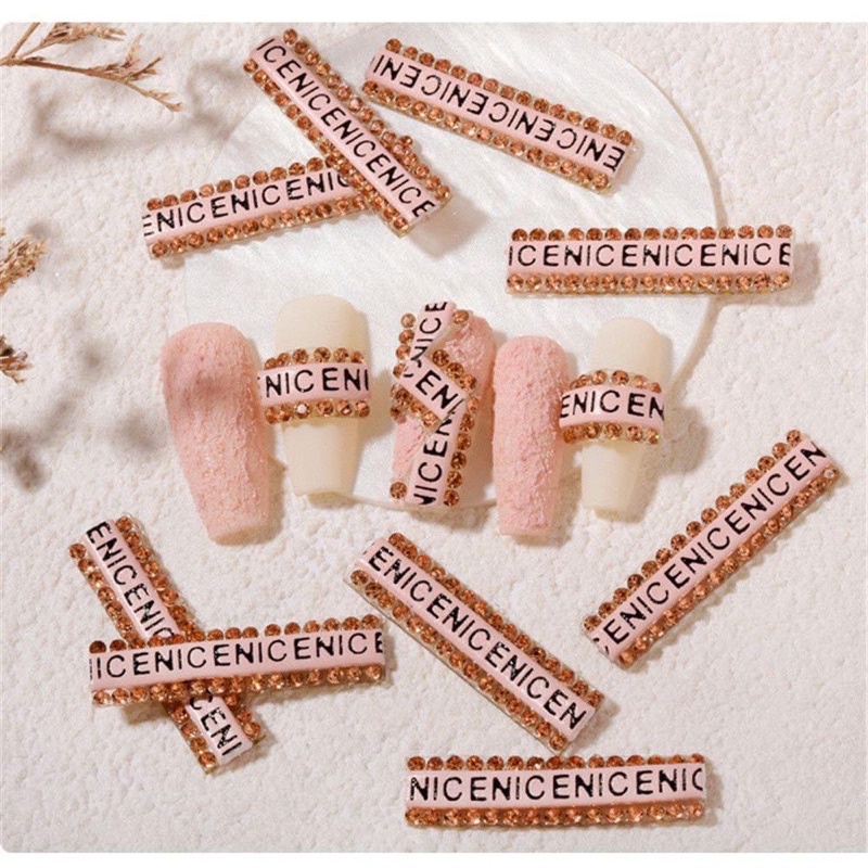 (phụ kiện nail) dây chữ -dây đá -dây trai viền đá trang trí móng