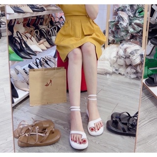 Sandal xỏ ngón cột dây đế cao 3cm đi êm chân