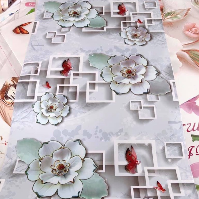 CUỘN 10m GIẤY DÁN TƯỜNG SEN ĐÁ 3D