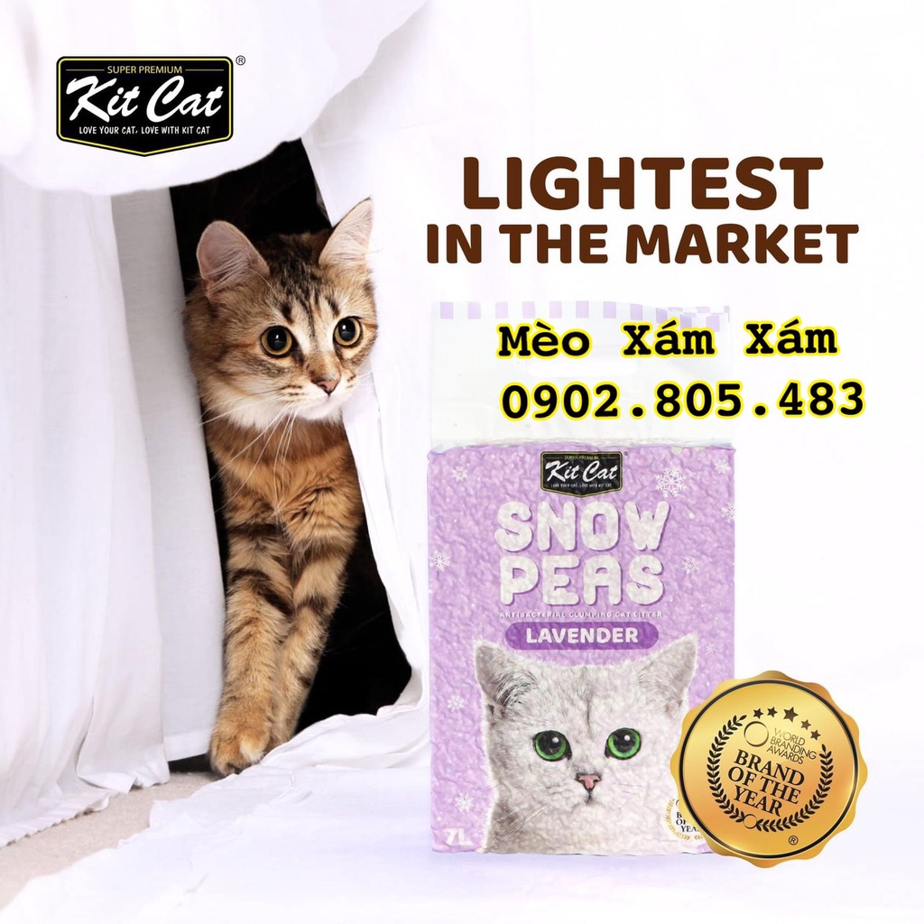 CÁT ĐẬU TUYẾT SNOW PEAS KIT CAT CÁT VỆ SINH HỮU CƠ 7 LÍT dành cho mèo và thú nhỏ