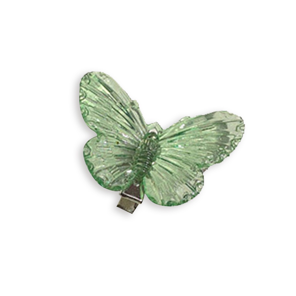 Set 5 Kẹp Tóc Hình Bướm Màu Xanh Lá Phong Cách Thời Trang