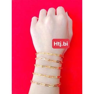 lắc tay nữ mạ vàng dạng xích kiểu dáng đơn giản nhẹ nhàng dễ đeo bền màu htj