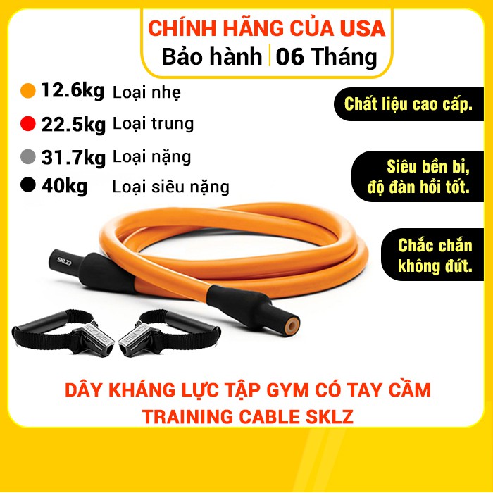 Dây kháng lực tập Gym có tay cầm Training Cable SKLZ