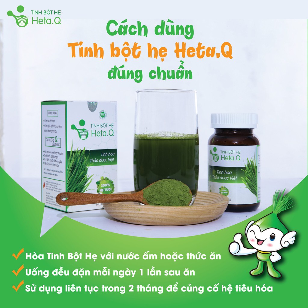 [ 100% Hết Táo Bón ] Tinh bột hẹ Heta.Q - Hỗ trợ điều trị táo bón cho bé - Hộp 30g