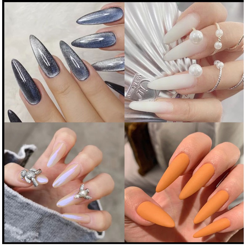 100 Móng úp nhọn nối móng-gel gum