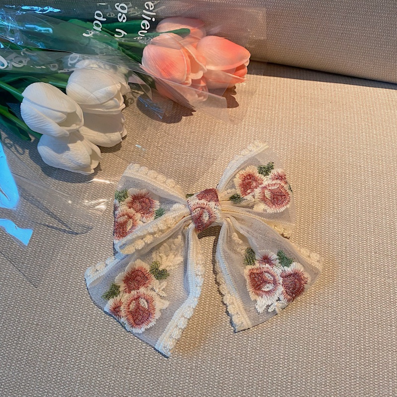 Korean Double-layer Bowknot Hairpin Female Fashion Small Flower Hair Accessories