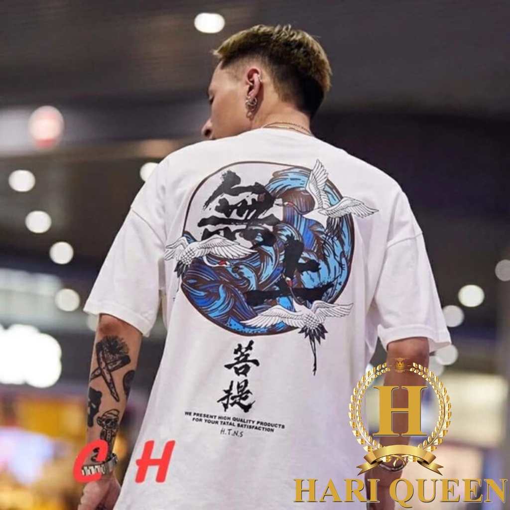 Áo phông hạc chữ tàu in lưng CHU0319