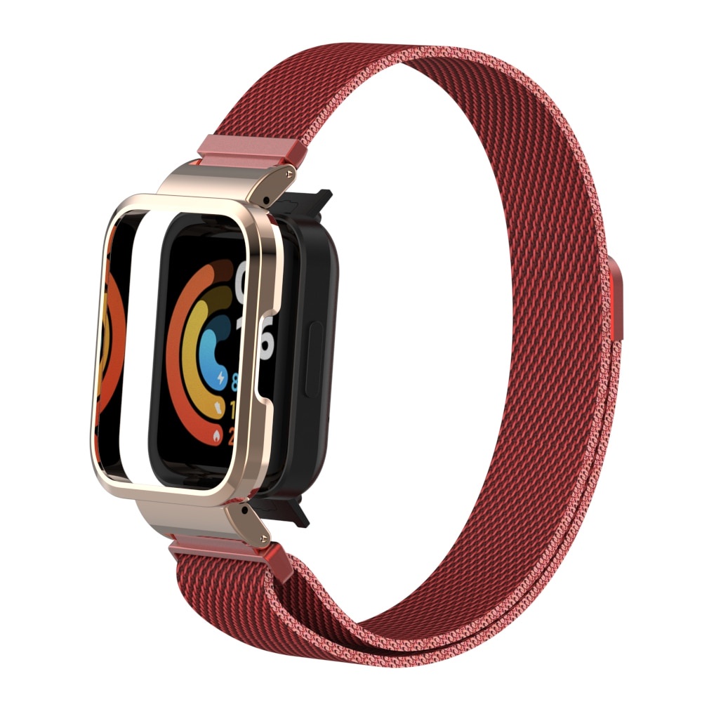 Dây đeo kim loại Milanese và khung bảo vệ cho đồng hồ thông minh Xiaomi Redmi Watch 2 Lite Miwatch 2 Lite