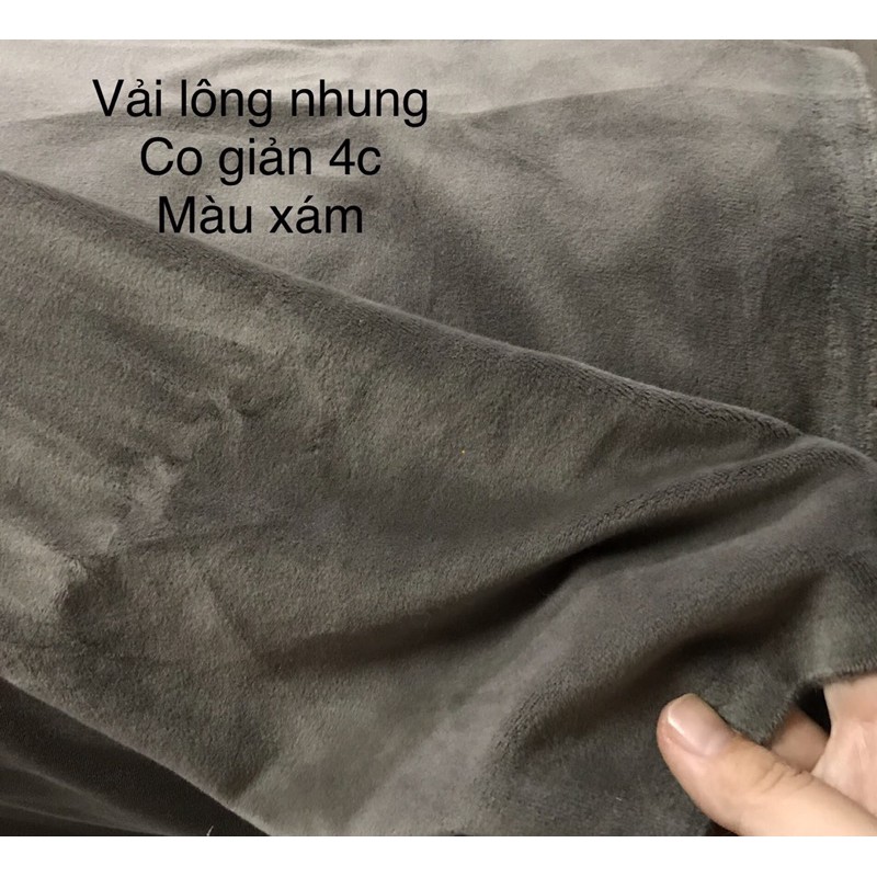 Vải lông nhung CO GIÃN 4 chiều  CO GIÃN chuyên dùng may thú bông siêu mềm siêu mịn, sịn xò