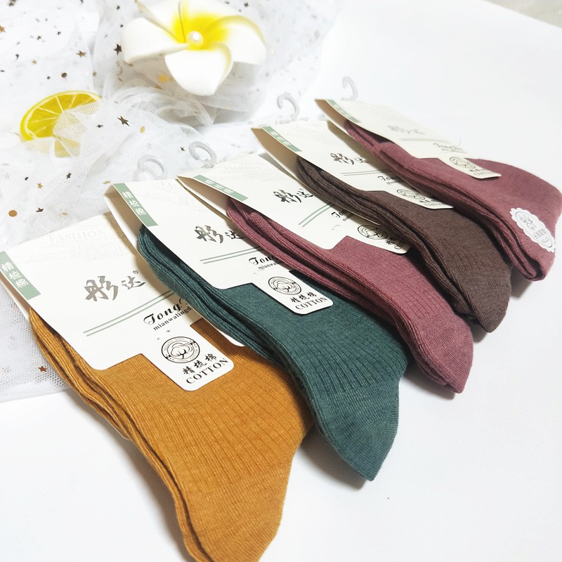 Set 10 đôi tất gân cao cổ Hàn Quốc