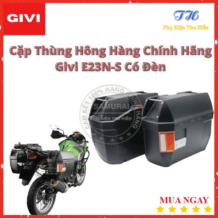 Cặp Thùng Hông Hàng Chính Hãng Givi E23N-S Có Đèn (Mẫu Mới 2020) - BH 2 Năm