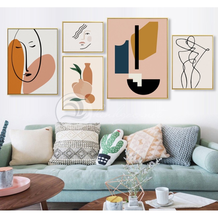 SET 5 tranh treo tường HIỆN ĐẠI Decor phòng khách phòng ngủ - JUNCANVAS
