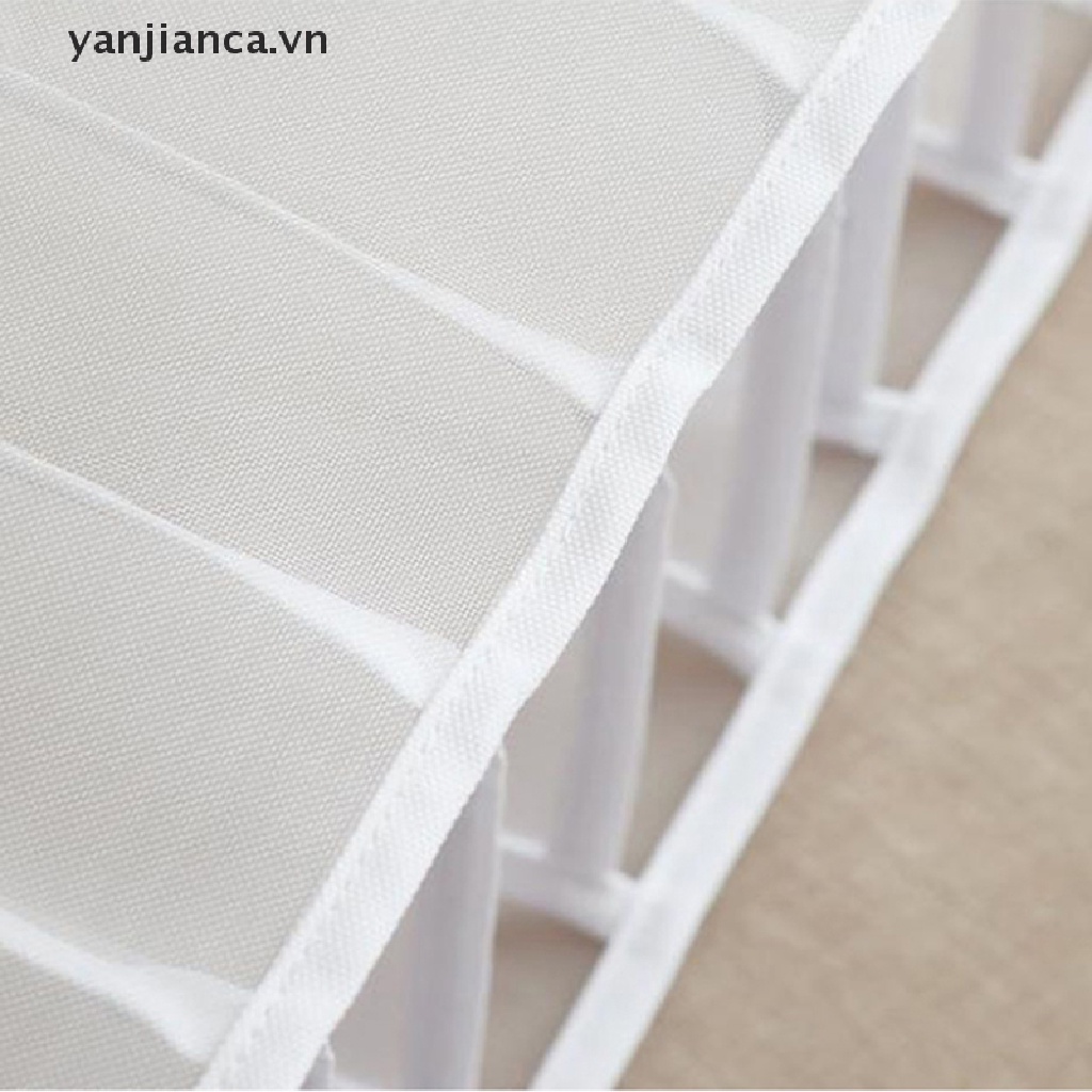 Hộp Đựng Đồ Dùng Chia Ngăn Bằng Vải Jean Phối Lưới Tiện Dụng Cho Gia Đình