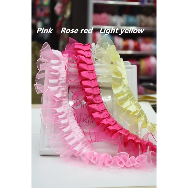 FREESHIP ĐƠN 99K_ Dải dây trang trí viền ren bằng satin 2m