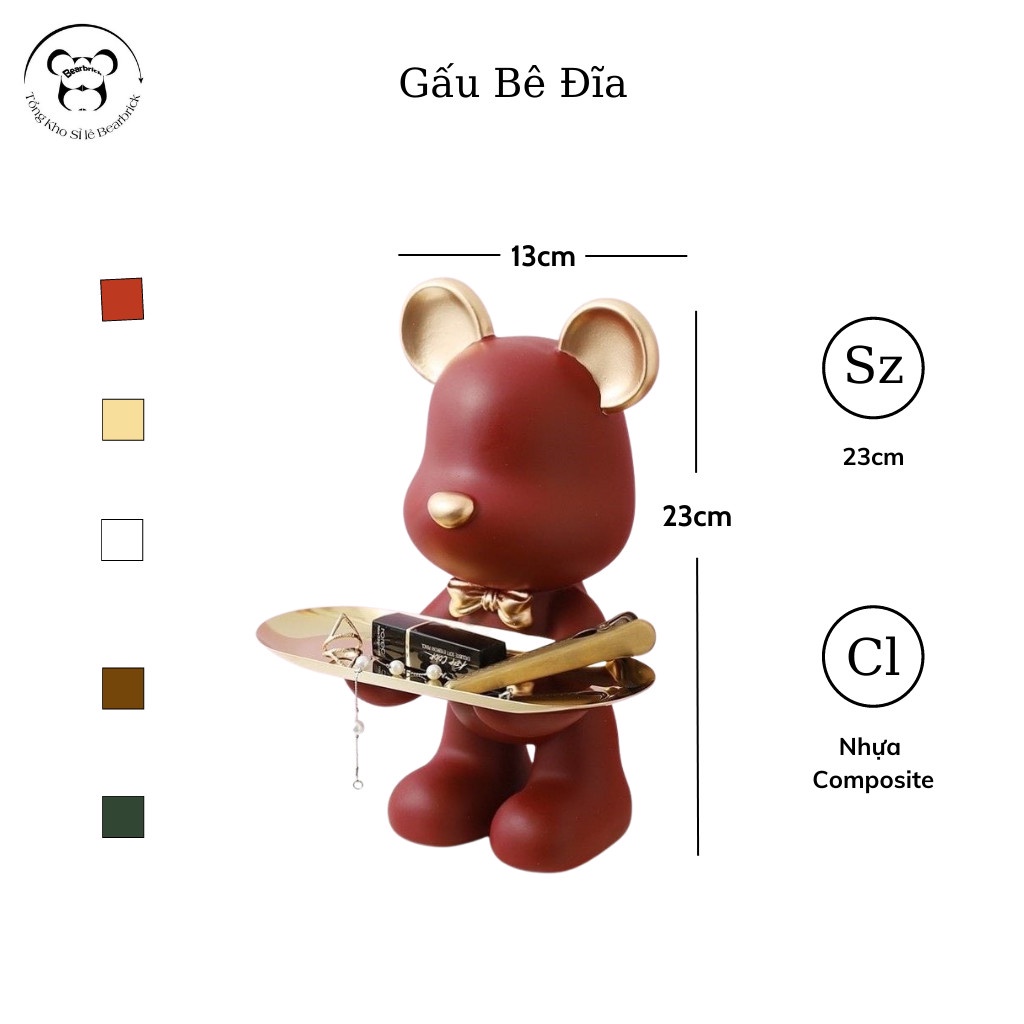 Gấu bê khay, gấu bê đĩa có đủ 5 màu - Xưởng decor Thủy Chi