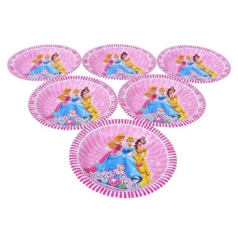 Set dĩa sinh nhật mẫu bé gái (set/6 cái)