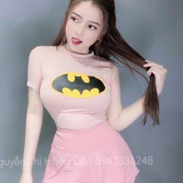 Áo thun crop toptay ngắn vải dày đẹp siêu dễ thương