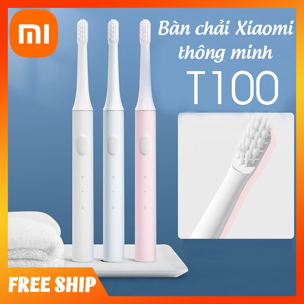 Bàn chải điện thông Xiaomi Mijia T100 pin sạc kháng nước IPX7 bảo vệ nướu bàn chải đánh răng điện nhẹ 46g