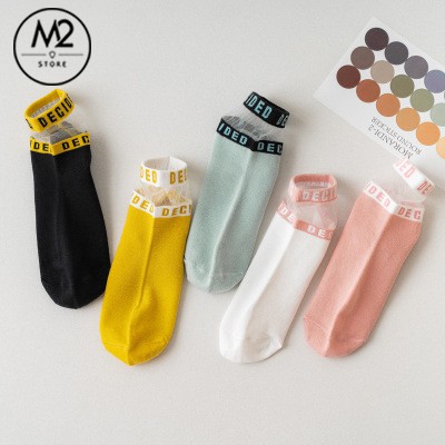 Tất Nữ Ren Lụa Mẫu Chữ DEGIDED Phong Cách Nhẹ Nhàng TNG07