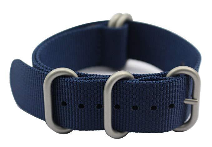 Xem Mens Sport Canvas Navy Navy Blue 18mm Nato dây đeo 22mm Nato Dây đeo an toàn 20mm Watch Strap Thay thế
