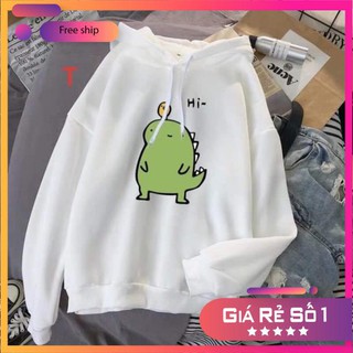Áo hoodie nam nữ TUVY nỉ mũ 2 lớp  Áo Hoodie khủng long Hi cực ấm