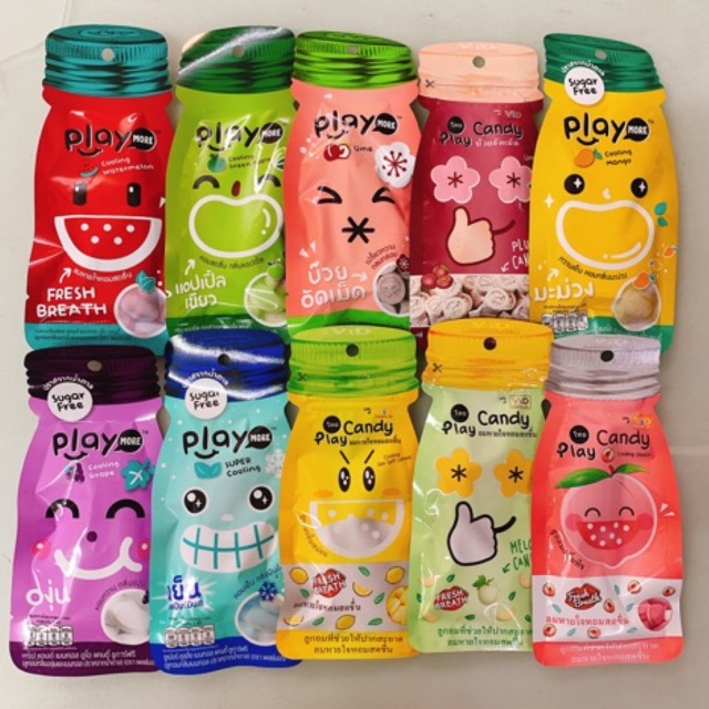 [Mã GROMS25 hoàn 10% đơn 199K] KẸO PLAY DƯA HẤU/ TÁO/ XÍ MUỘI/ XOÀI/ DƯA LƯỚI/ MẬN/ ĐÀO/ CHANH MUỐI/ NHO/ BẠC HÀ 12G