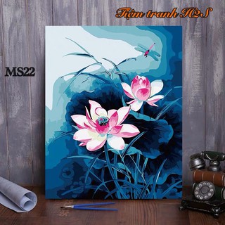 Tranh sơn dầu số hóa tự tô màu nhiều mẫu có săn (có khung 40x50cm)