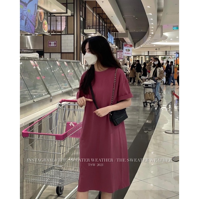 [Mã FAMARAL1 giảm 10K đơn 50K] (Ảnh thật) Váy phông trơn dài tay lỡ oversize the.sweaterweather TSW | BigBuy360 - bigbuy360.vn