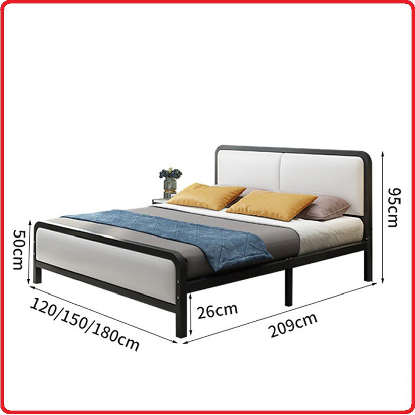 X006 Giường sắt gấp gọn 180x200cm không cần lắp ráp - Giường sắt 1.8m