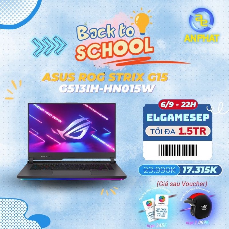 Laptop Asus ROG Strix G15 G513IH-HN015W Ryzen 7-4800H + GTX1650 4GB
