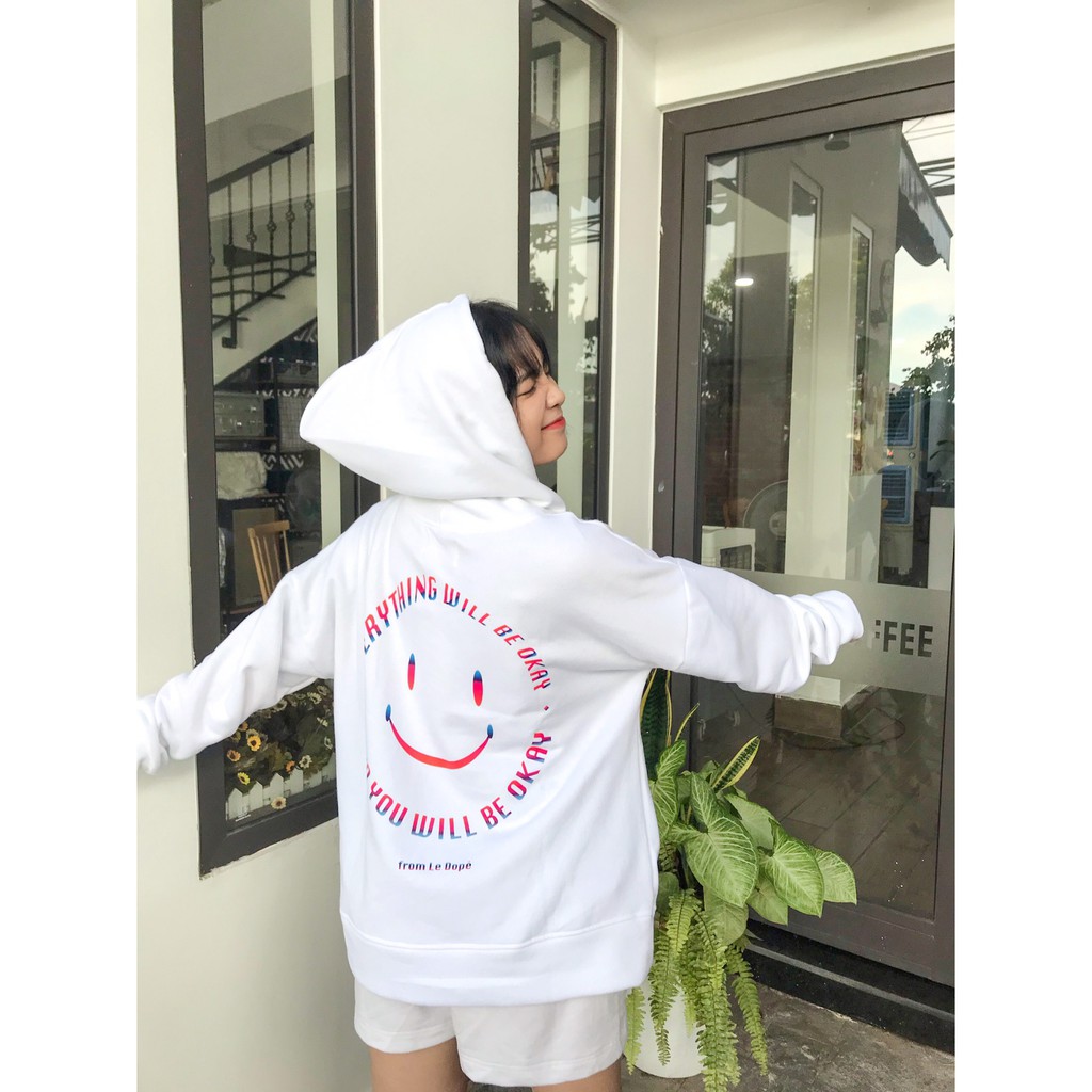 [Siêu Sale] [Chính hãng] Áo khoác Hoodie Le Dopé - hoạt tiết mặt cười | BigBuy360 - bigbuy360.vn