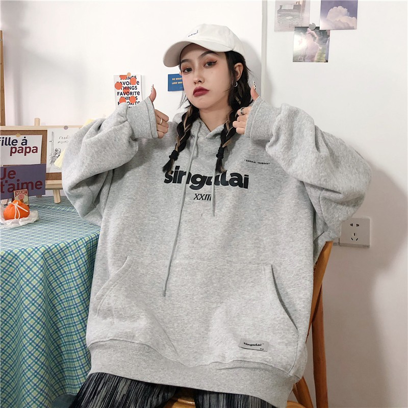 Áo hoodie nữ form rộng, áo nỉ hoodie nữ  form rộng màu đen có mũ mặc nhà đi học đi chơi unisex ulzzang hoc sinh  hàn quố | BigBuy360 - bigbuy360.vn