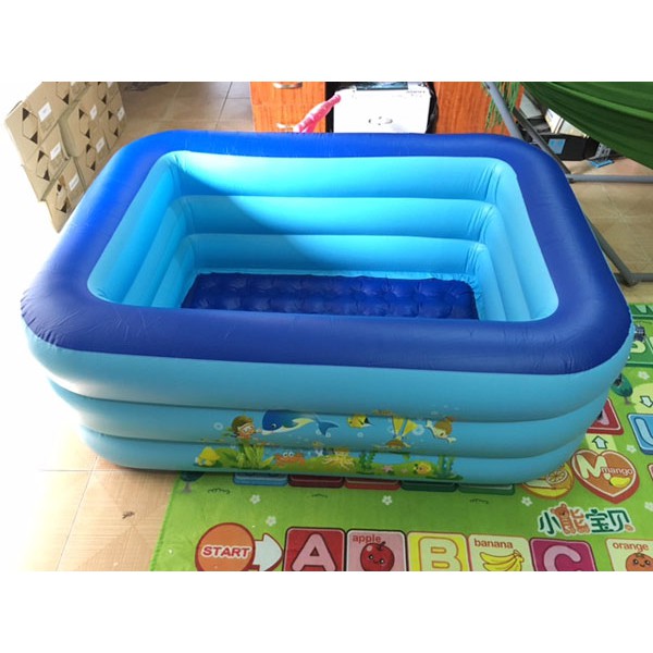 [ RẺ NHẤT SHOPEE ] Bể bơi phao trẻ em 1m5 - 3 tầng có đấy chống trượt