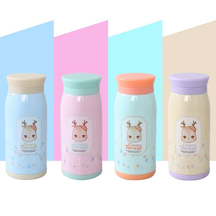 Bình giữ nhiệt hình cô gái Deer forest 500ml (nhiều màu)